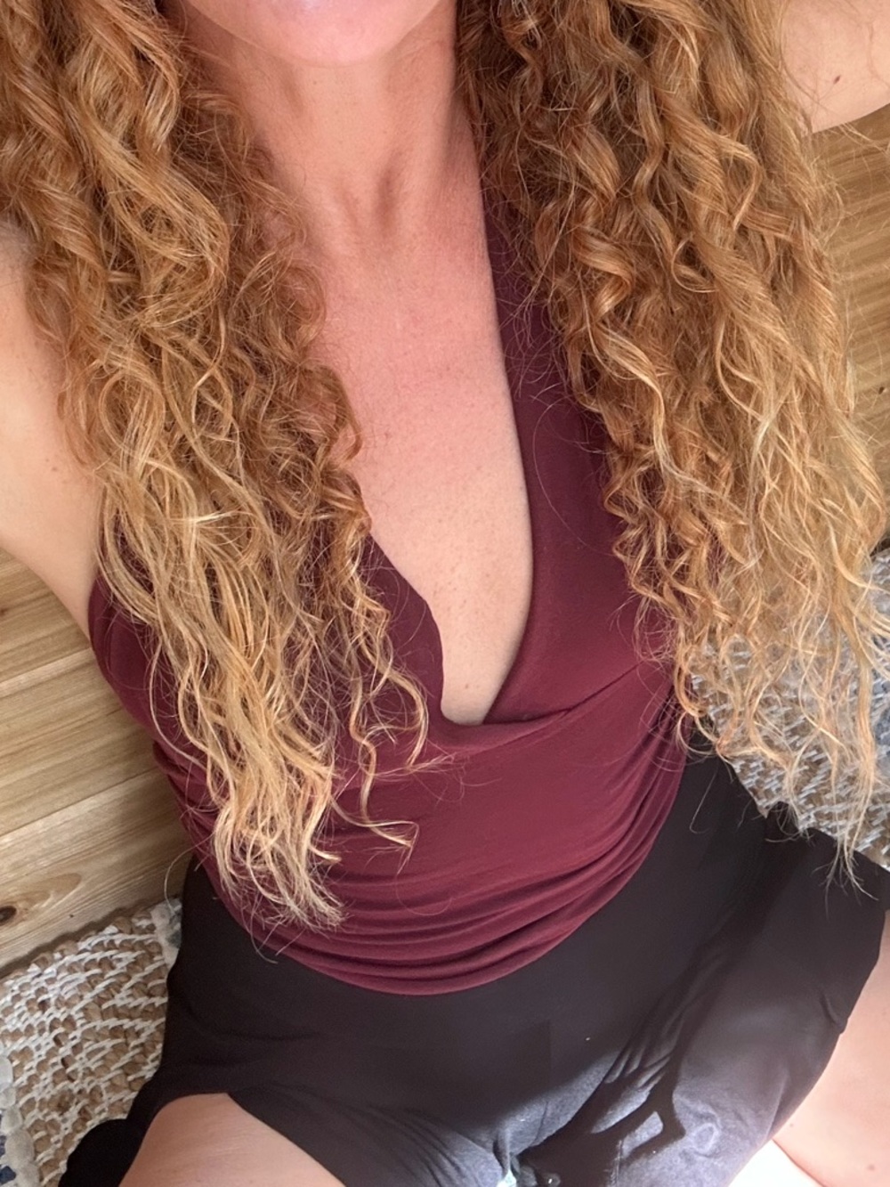 Organic Cotton Umba Halter Top in Deep Burgundy S